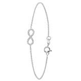 Silbernes Fußkettchen Infinity mit Zirkonia