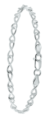 Gerecycled zilveren armband infinity schakel