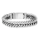 Stainless steel heren schakelarmband mat