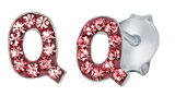 Silberne Kinderohrringe Initalien rosa Kristall