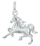 Silberne Kette & Charms Pferd mit Zirkonia