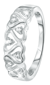 Kinderring aus Sterlingsilber, Herzchen mit Zirkonia