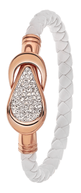 Stainless steel roséplated armband met kristal voor dames