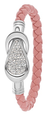 Stainless steel roséplated armband met kristal voor dames