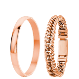 Set mit zwei rotvergoldeten Armbändern aus Edelstahl