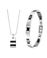 Set mit Halskette und Armband aus Edelstahl für Jungen