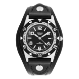 Armbanduhr für Jungen mit schwarzem PU-Lederarmband