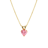 14 karaat gouden ketting & hanger hart roze zirkonia