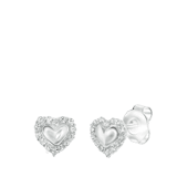 Ohrringe, 925 Silber, Herz mit Zirkonia