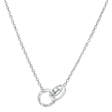 Gerecycled zilveren ketting met hanger dubbele ring voor dames