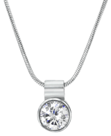 Gerecycled stainless steel ketting met witte zirkonia