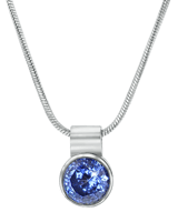 Halskette aus Edelstahl mit hellblauem Zirkoniastein
