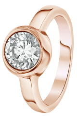 Rotvergoldeter Edelstahlring mit weißem Zirkonia