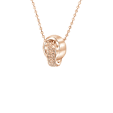 Stainless steel roséplated ketting met hanger met light peach kristal voor dames