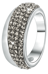 Edelstahlring Kristall Black Diamond