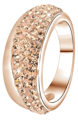 Edelstahlring rotvergoldet Light Peach Kristall