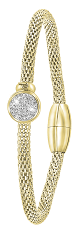Armband aus vergoldetem Edelstahl/Mesh mit Kristall