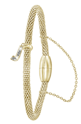 Stainless steel goldplated fantasiearmband met letterhanger en kristal voor dames