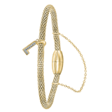 Stainless steel goldplated fantasiearmband met letterhanger en kristal voor dames