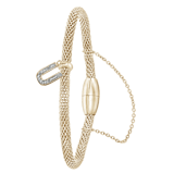 Stainless steel goldplated fantasiearmband met letterhanger en kristal voor dames