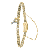 Stainless steel goldplated fantasiearmband met letterhanger en kristal voor dames