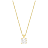 Kette aus 375 Gold mit Zirkonia-Anhänger, 5,5 mm
