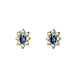 9 Karaat oorknoppen met wit/blauwe zirkonia