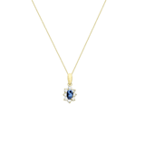 9 karaat ketting met hanger zirkonia voor dames