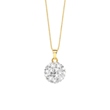 9 karaat ketting met hanger bol kristal 7mm voor dames