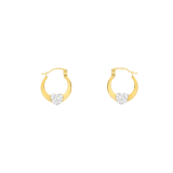 375 Gold Ohrringe, oval, mit Herz Kristall