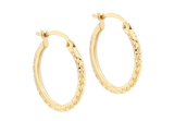 375 Gold Ohrringe bearbeitet 15 mm