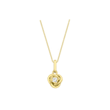 9 karaat ketting met swirl hanger zirkonia voor dames