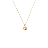 9 karaat ketting met hanger hart roze