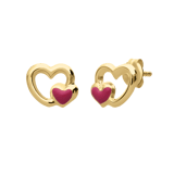 9 karaat oorknoppen roze hart