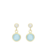 9 karaat oorknoppen wit en blauw zirkonia