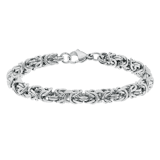 Gerecycled stainless steel armband koningsschakel