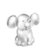 Versilberte Spardose sitzender Elefant