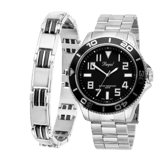 Edelstahl-Set, bestehend aus einem Armband und einer Regal Uhr R14793-212