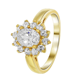 Goldplated ring met zirkonia voor dames