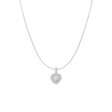 Zilveren ketting met hanger hart zirkonia