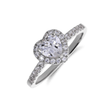 Zilveren ring hart met zirkonia