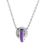 Kinderhalskette aus Edelstahl, mit Amethyst-Kristall