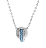 Gerecycled stainless steel kinderketting light sapphire kristal
