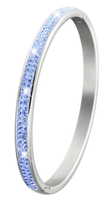 Kinderarmband aus Edelstahl mit hellem Saphir-Kristall