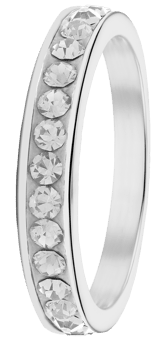 Gerecycled stainless steel kinderring wit kristal