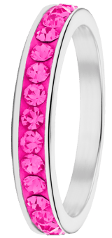 Kinderring aus Edelstahl rosa Kristall