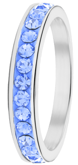 Gerecycled stainless steel kinderring light sapphire kristal