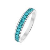 Kinderring aus Edelstahl mit blauem Zirkon-Kristall
