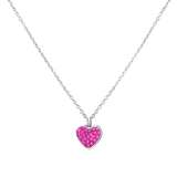 Kinderkette aus Edelstahl mit fuchsienfarbigem Kristall