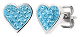 Gerecycled stainless steel kinderoorbellen hart aqua bohemica kristal